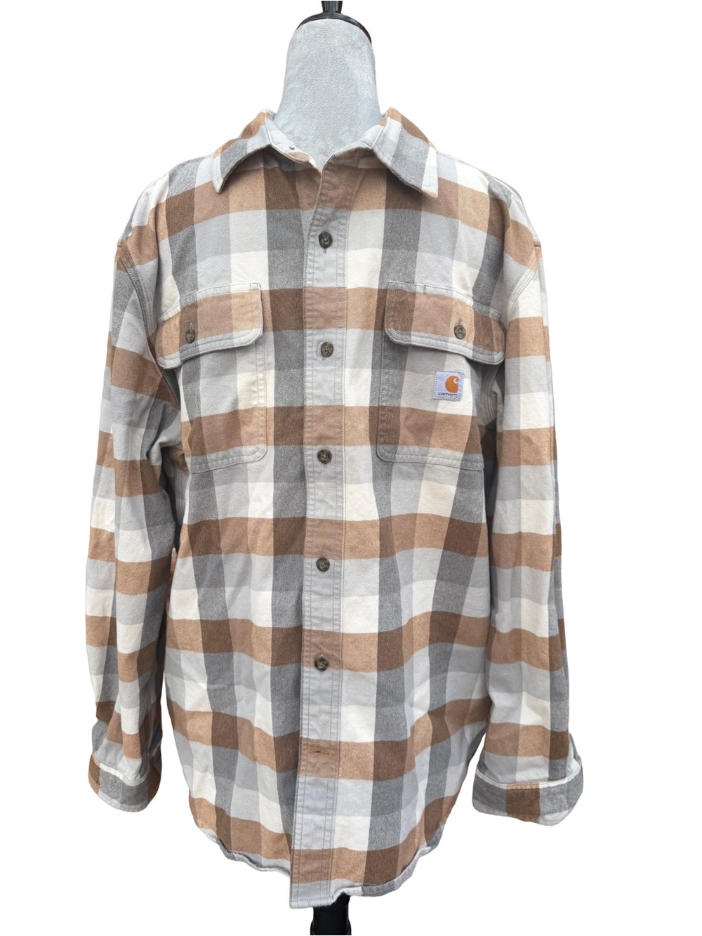 Carhartt Men's Loose Fit Heavyweight Flannel Plaid Shirt Size M Fall Holiday